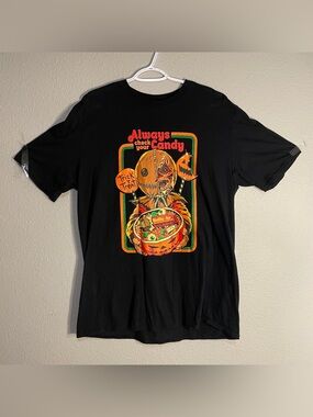 HALLOWEEN T-SHIRT  Trick R Treat “Always Check Your Candy” Scary Horror Size XL